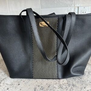 Michael Kors Black Tote with Gold Studs